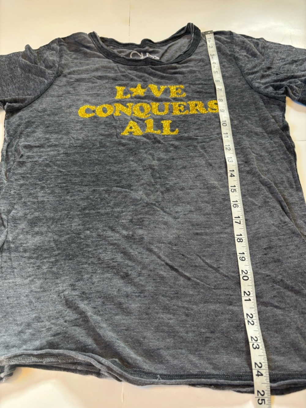 Chaser Gray Tee with Gold Glitter Print - Picture 6 of 6